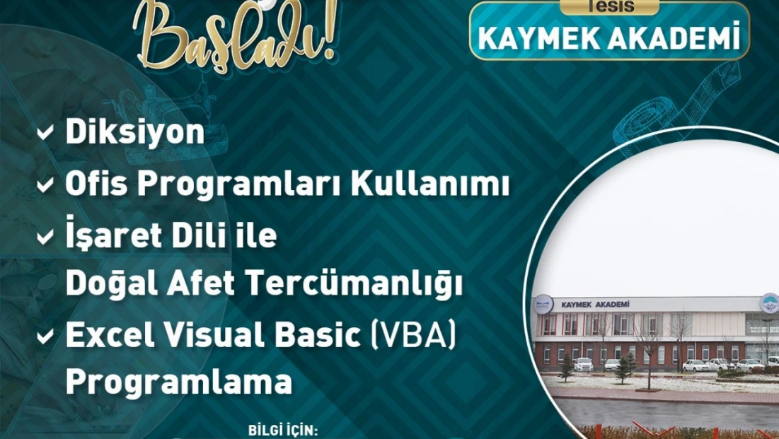 Büyükşehir KAYMEK’in yeni kurslarına kayıtlar başladı