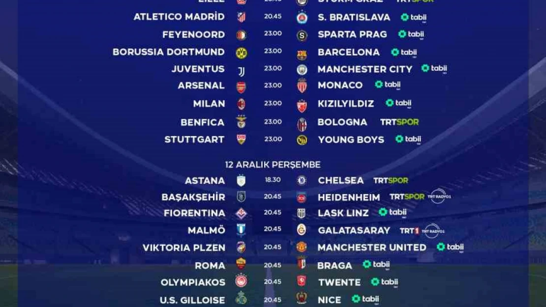 41 UEFA maçı TRT'den canlı yayınlanacak