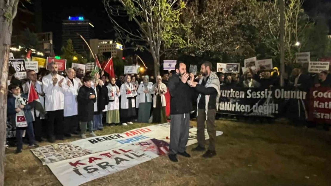 Ankara'da ABD Büyükelçiliği önünde Filistin'e destek eylemi