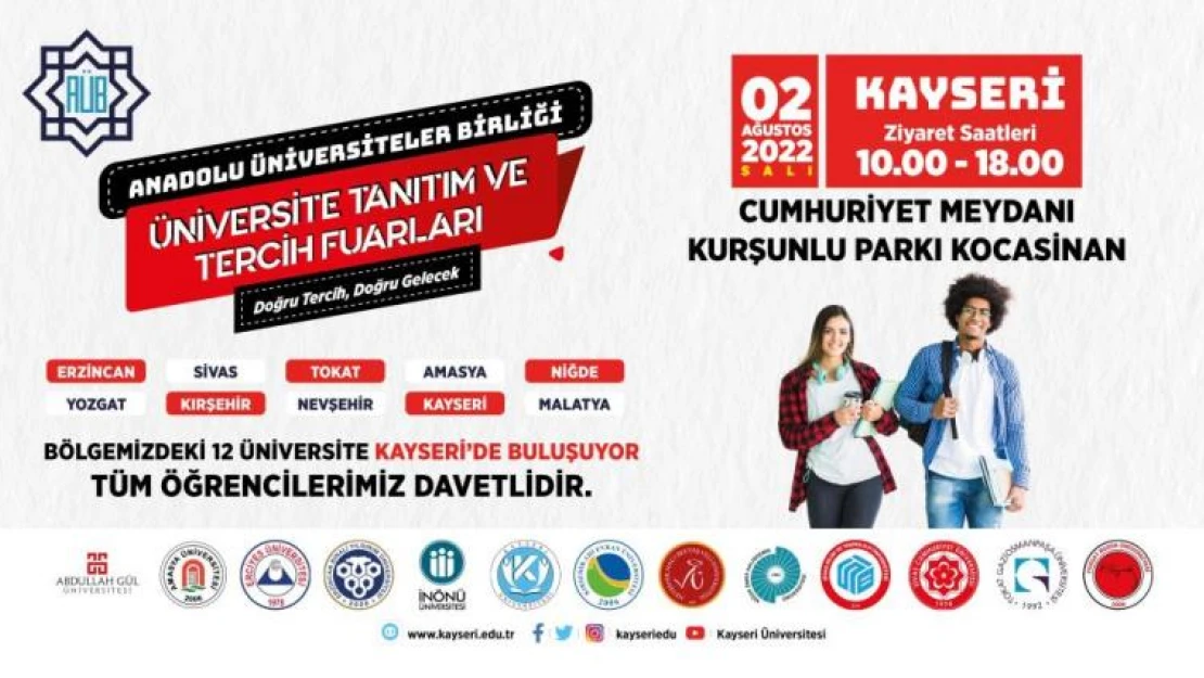 AÜB Tanıtım ve Tercih Fuarı Kayseri'de yapılacak