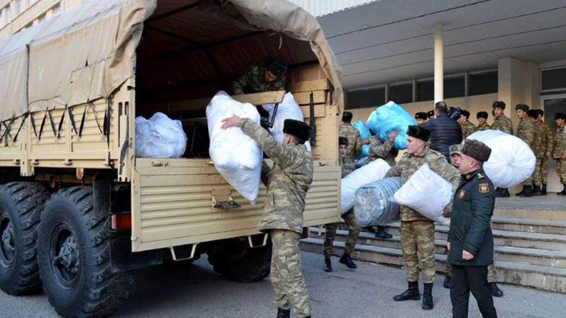 Azerbaycan Savunma Bakanlığından Türkiye'ye yardım