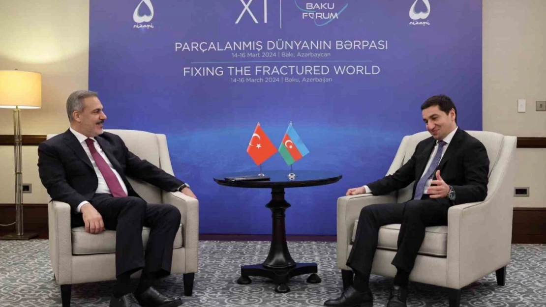 Bakan Fidan, Azerbaycanlı mevkidaşı Bayramov ve Azerbaycan Cumhurbaşkanı Yardımcısı Hacıyev ile görüştü