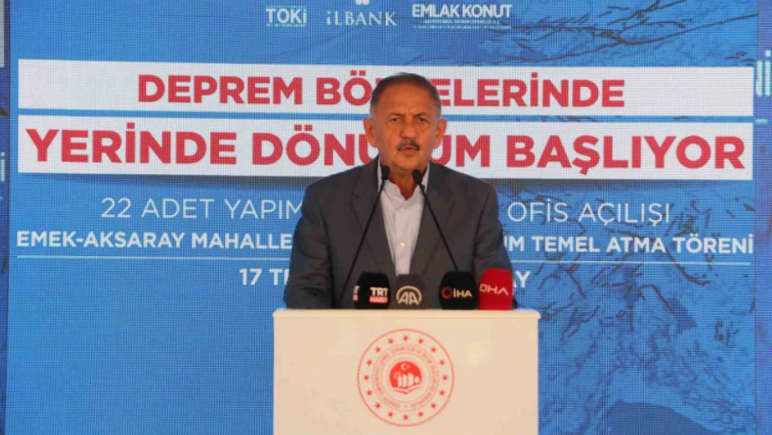 Bakan Özhaseki: 'Yerinde dönüşüm projesine e-Devlet üzerinden son bir saat içerisinde tam bin 200 başvuru oldu'