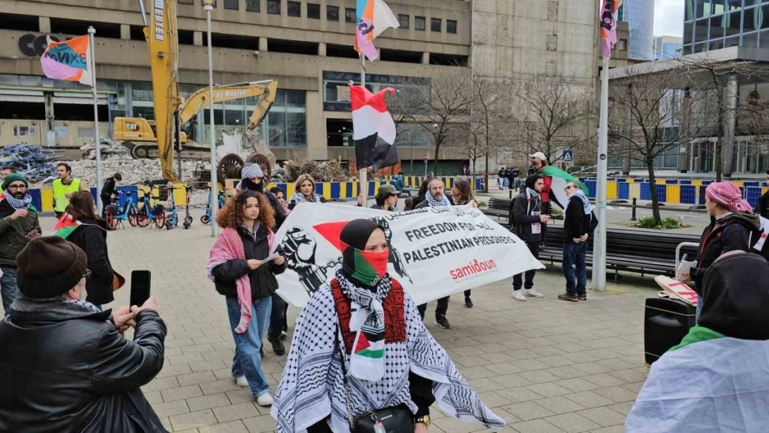 Brüksel'de Gazze'ye destek protestosu