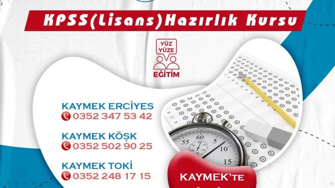 Büyükşehir KAYMEK'ten bir ilk daha: 'Yüz yüze KPSS lisans kursu'