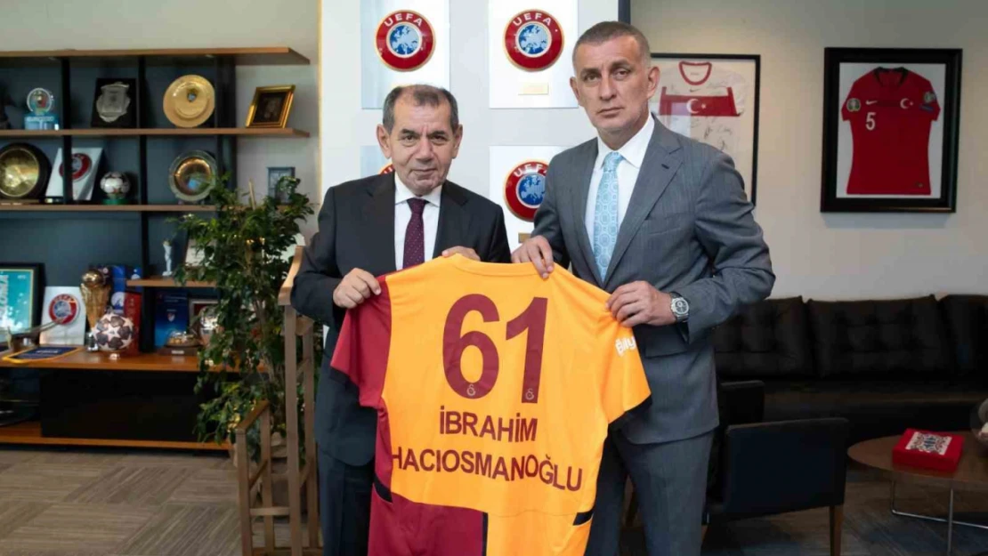 Galatasaray Başkanı Dursun Özbek, TFF Başkanı Hacıosmanoğlu'nu ziyaret etti