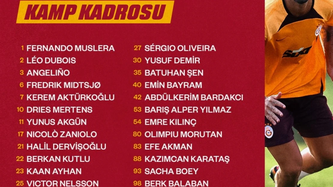Galatasaray'ın, Zalgiris Vilnius maçı kadrosu belli oldu