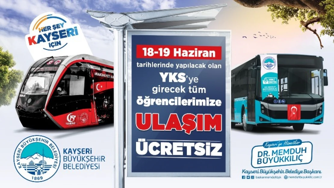 Memduh Başkan'dan YKS öğrencilerine ücretsiz ulaşım desteği