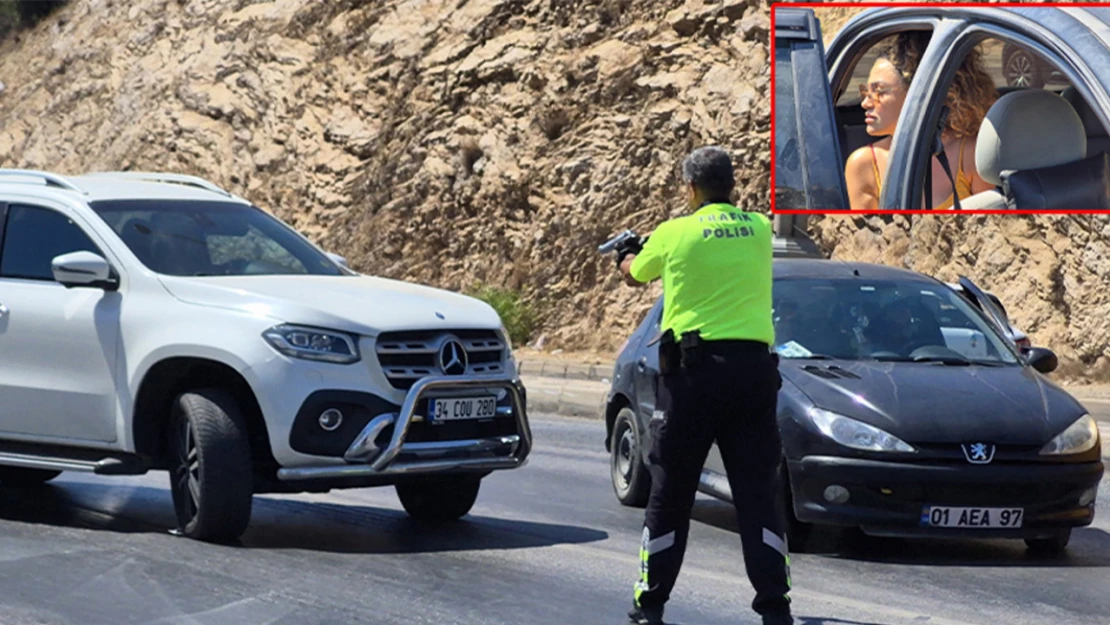 Polisin üzerine araba sürdü