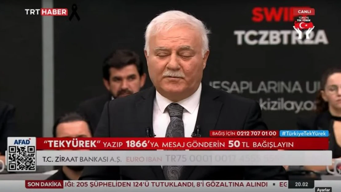 &quotTürkiye Tek Yürek" ortak yayını tüm televizyon kanallarından canlı yayınla başladı.