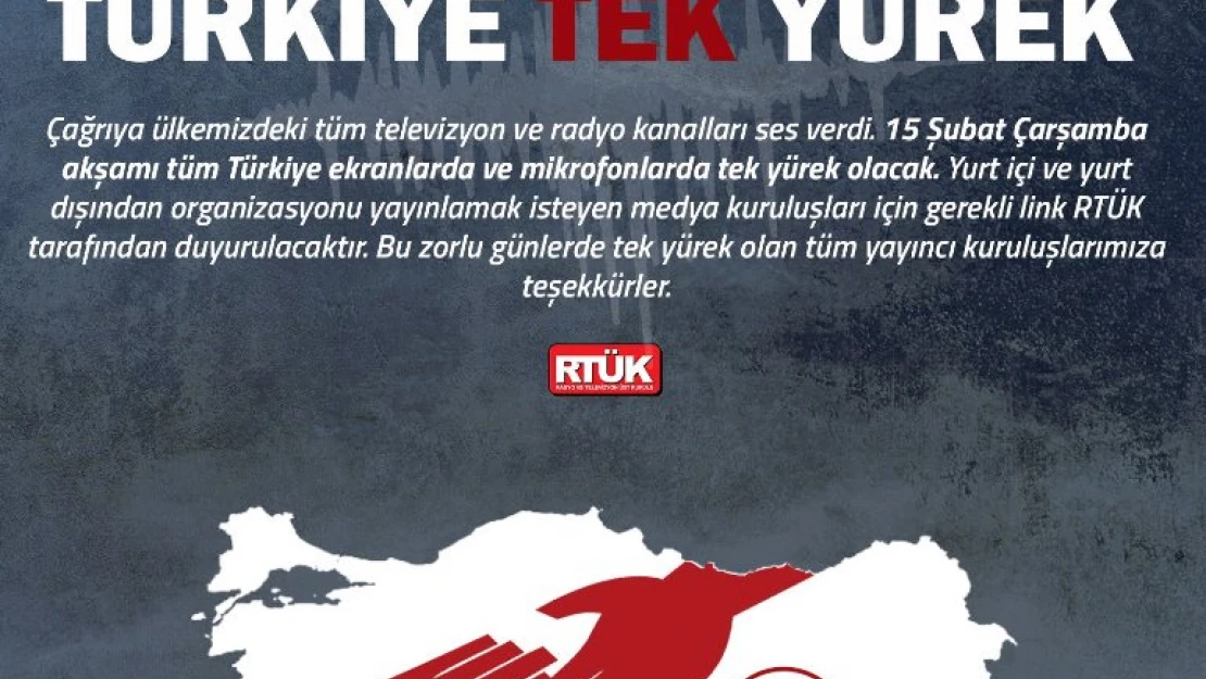 Radyo ve Televizyon kanallarından depremzedeler için ortak yayın: Türkiye Tek Yürek