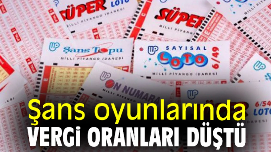 Şans oyunları gelirlerinden alınan vergi oranlarının indirilmesine ilişkin karar Resmi Gazete'de