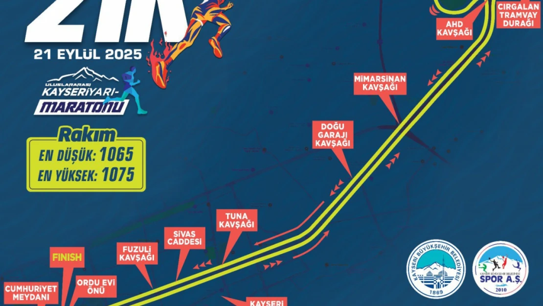 Soğanlı Vadisi Temalı 5'inci Uluslararası Kayseri Yarı Maratonu'nda Parkurlar Belli Oldu