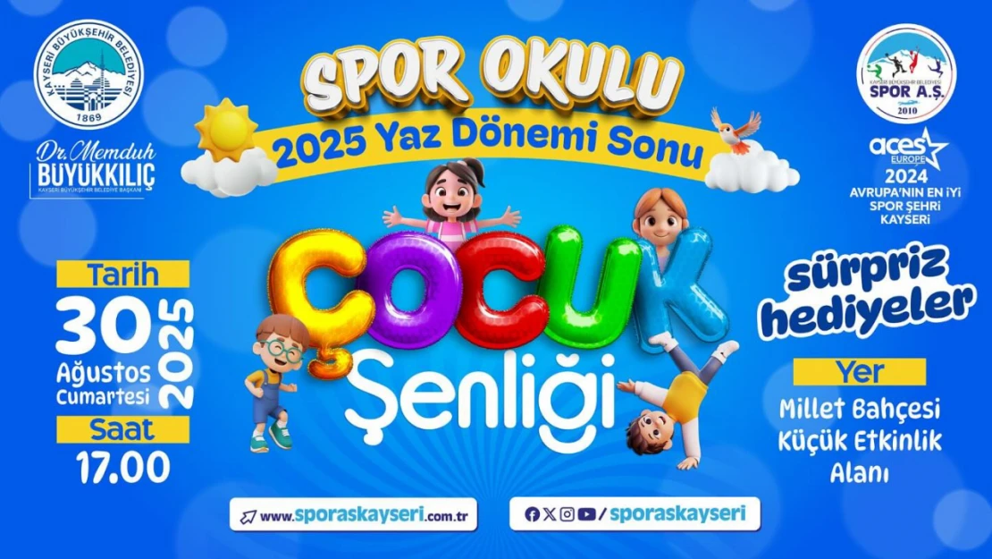 Spor Okulları Çocuk Şenliği 30 Ağustos'ta