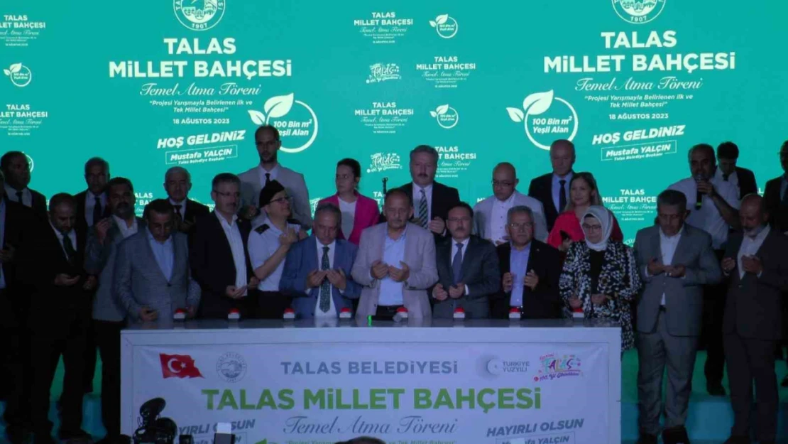 Talas'ın 100 bin metrekarelik Millet Bahçesi'nin temeli atıldı