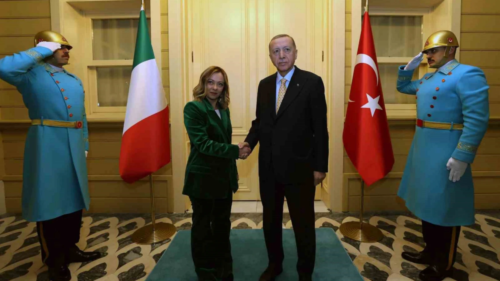 Cumhurbaşkanı Erdoğan, İtalya Başbakanı Meloni'yi kabul etti