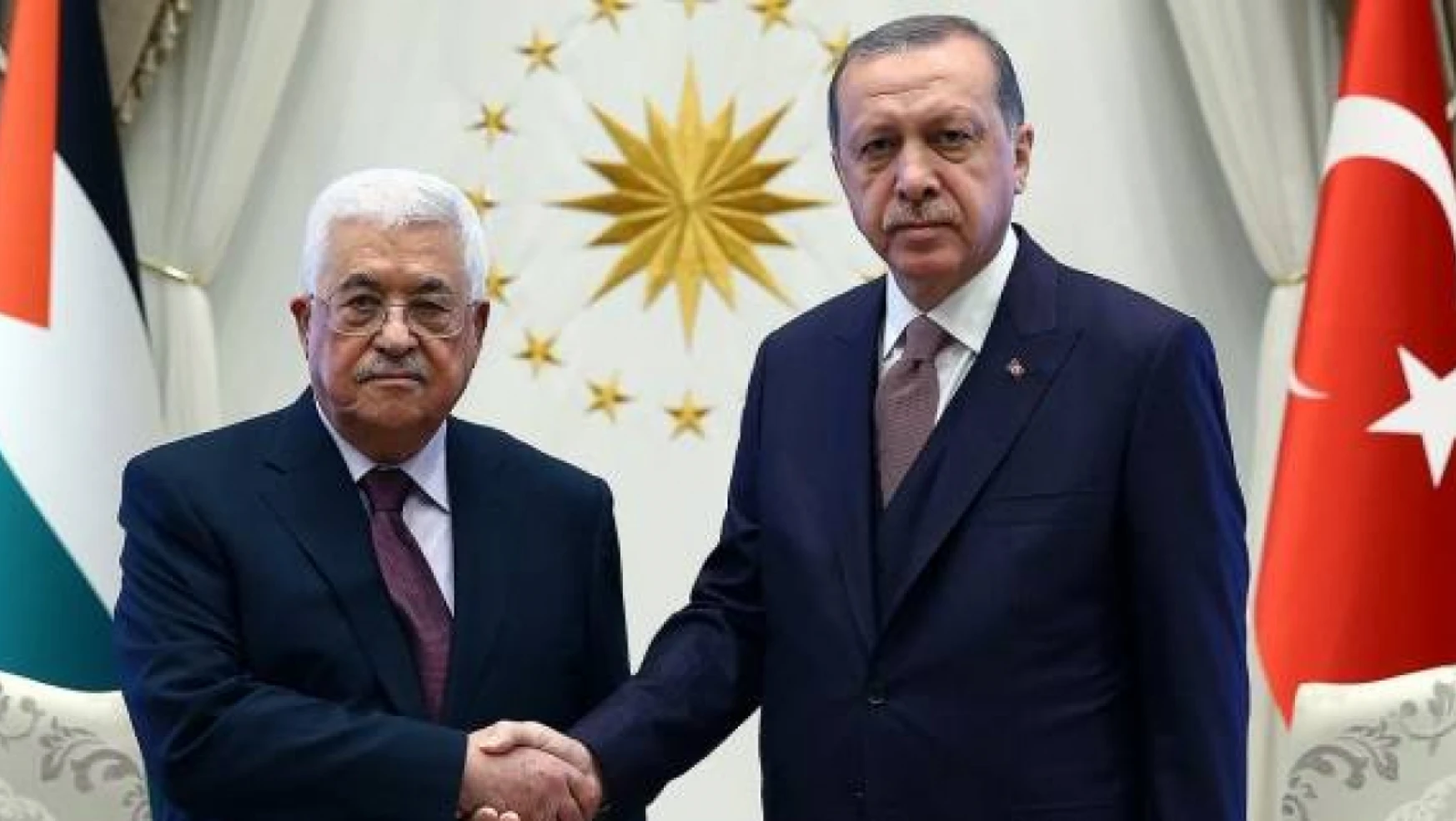 Cumhurbaşkanı Recep Tayyip Erdoğan, Filistin Devlet Başkanı Abbas ve Hamas Siyasi Büro Başkanı Haniye ile Cumhurbaşkanlığı Külliyesi'nde bir araya geldi.