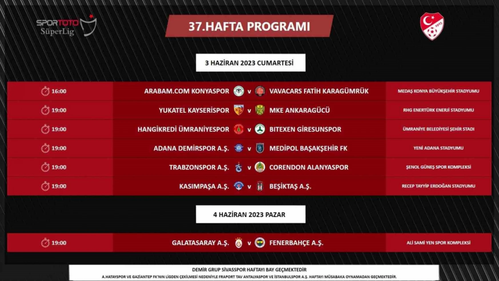 Galatasaray - Fenerbahçe derbisi 4 Haziran'da oynanacak