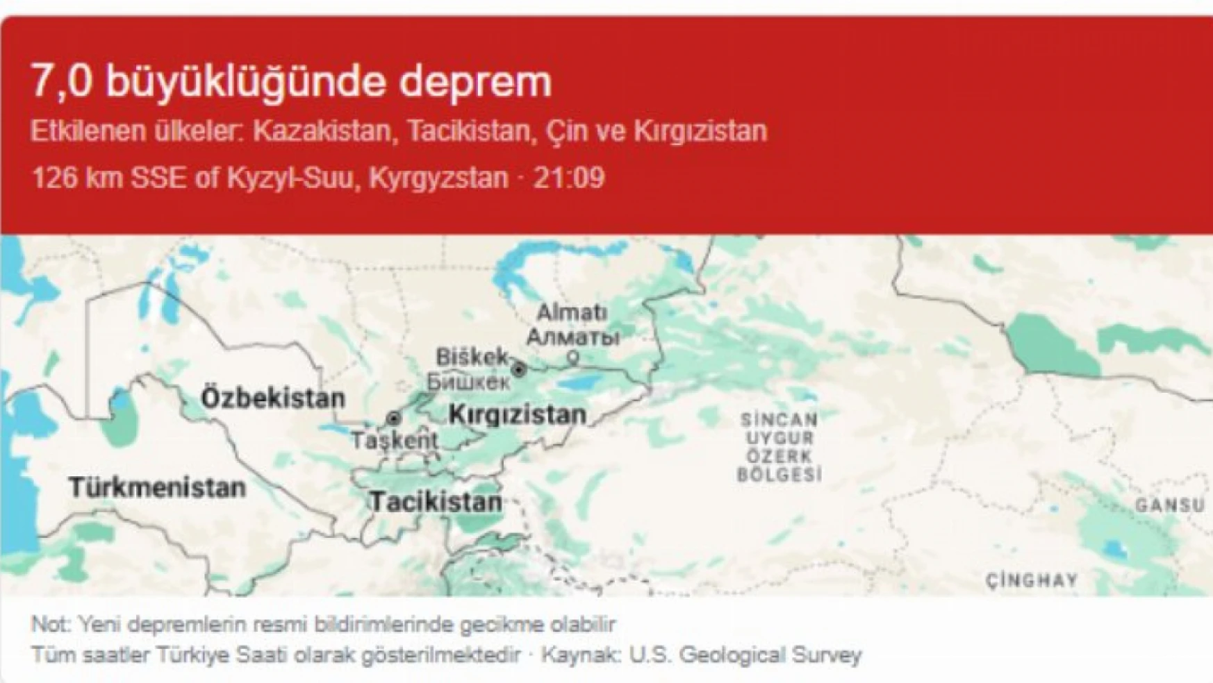 Kazakistan'da hissedilen depremde 44 kişi yaralandı