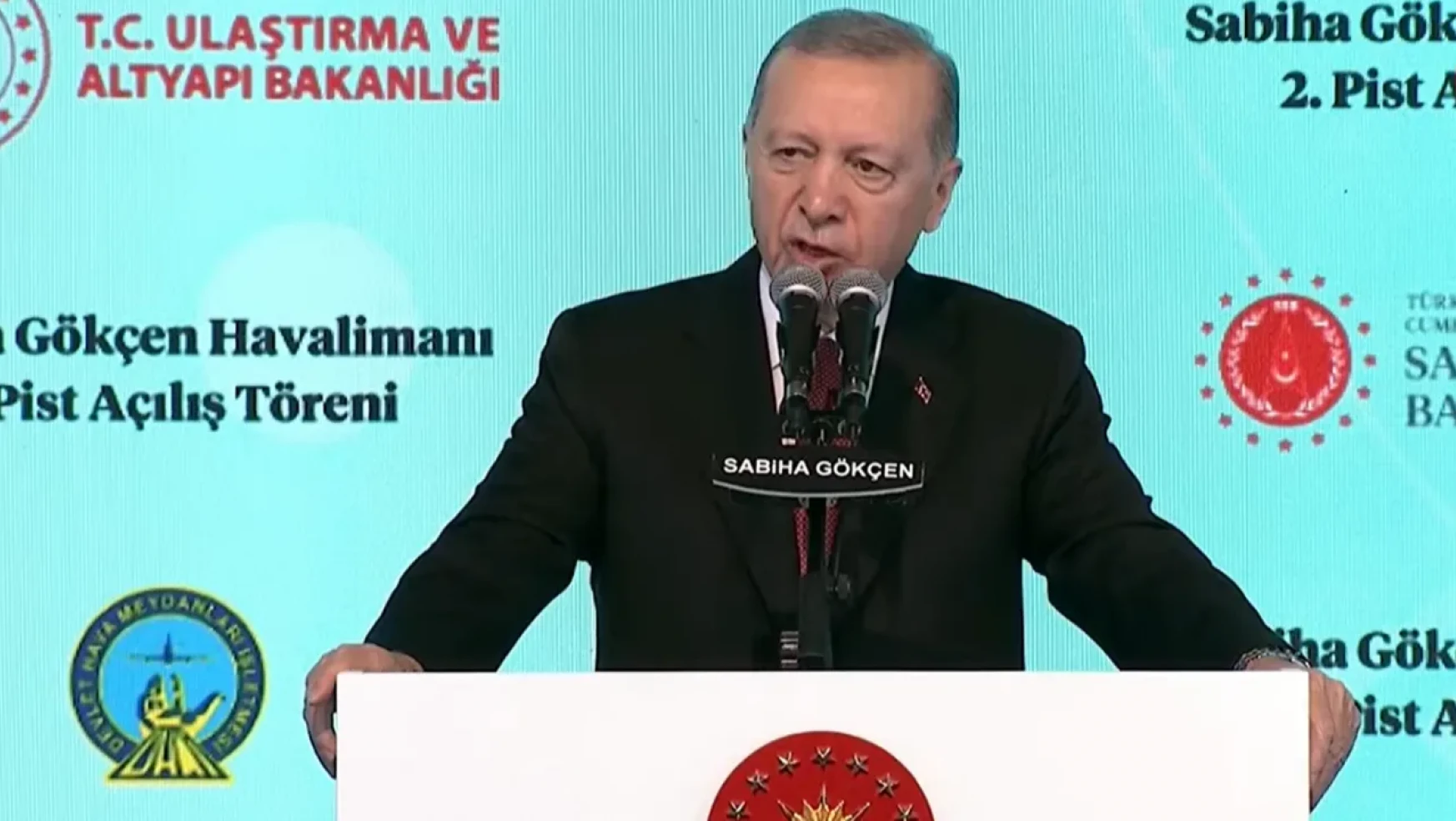 Sabiha Gökçen Havalimanı 2.Pisti açılışında konuşan Cumhurbaşkanı Erdoğan,
