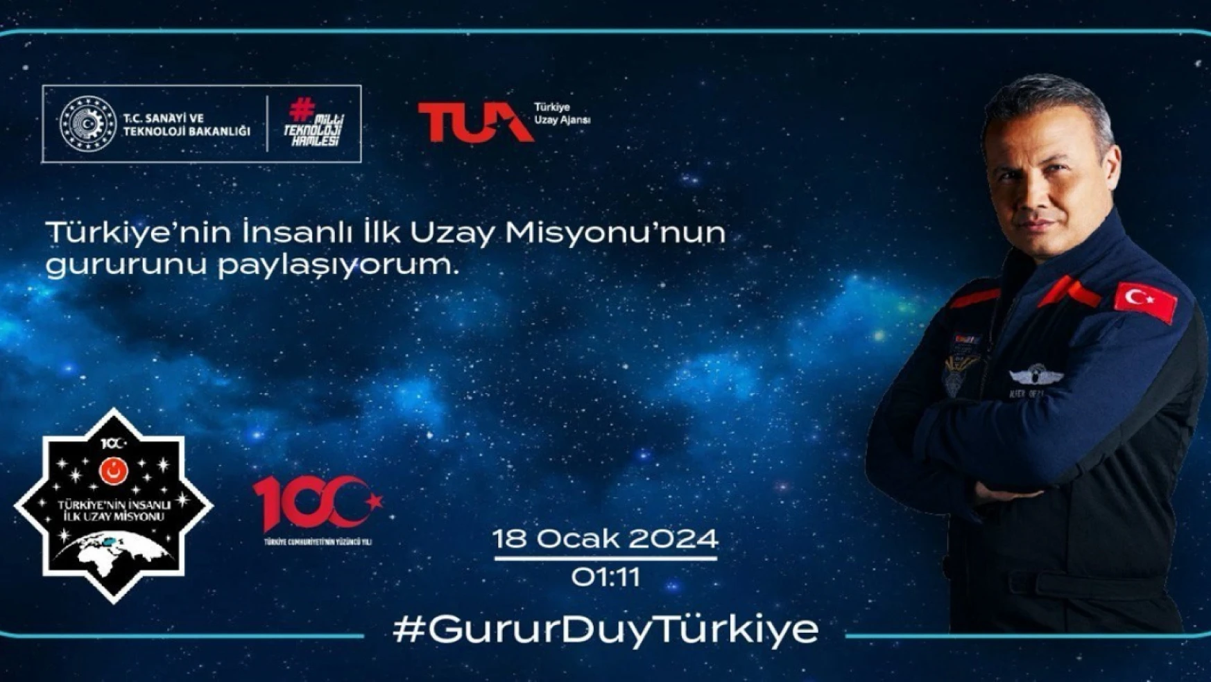 Türkiye'nin insanlı ilk uzay misyonu için hatıra bileti