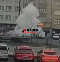 seyir halindeki tüp kamyonunda patlama
