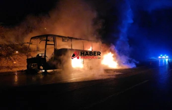 39 yolcusu bulunan otobüs alev alev yandı