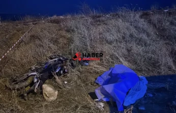 Şarampole devrilen motosikletin sürücüsü öldü