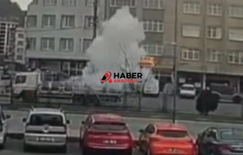 Seyir halindeki tüp kamyonunda patlama