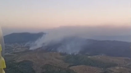 İzmir'de orman yangını sürüyor.