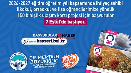 Kayseri'de öğrencilere ulaşım desteği