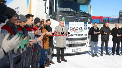 Melikgazi'nin Yardım Tırı Dualarla Gazze'ye Uğurlandı.