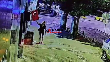 Türk bayrağını ateşe veren şüpheli gözaltında