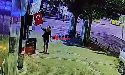Türk bayrağını ateşe veren şüpheli gözaltında