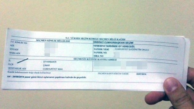 Seçmen bilgi kağıdı yeniden dağıtılacak.