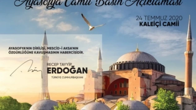 Cumhurbaşkanı Erdoğan: 'Atarken en çok heyecan duyduğum imza Ayasofya. Açmak bize nasip oldu