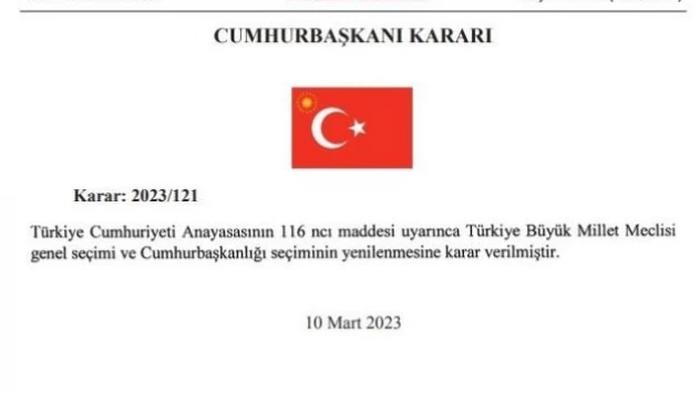 Cumhurbaşkanlığı seçimi Resmi Gazete'de yayımlandı