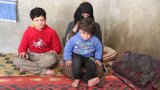 Eşini çatışmada kaybeden Suriyeli kadın 7 çocuğu ile yaşam mücadelesi veriyor