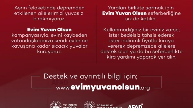 Evim Yuvan Olsun' kampanyasına 3 günde 4 bin 568 başvuru