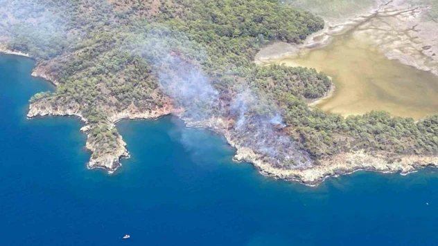 Fethiye Katrancı Koyundaki orman yangını kontrol altında