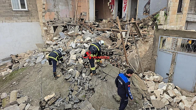 Gaziantep'te sağanak sonrası ev çöktü