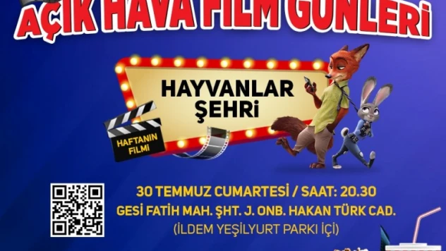 MELİKGAZİ'DE AÇIK HAVA FİLM KEYFİ BAŞLIYOR