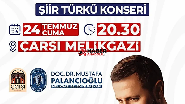 Melikgazi'den şiir ve türkü dolu konser etkinliği