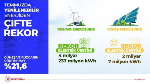 Rüzgar ve güneşten üretilen elektrik miktarında rekor