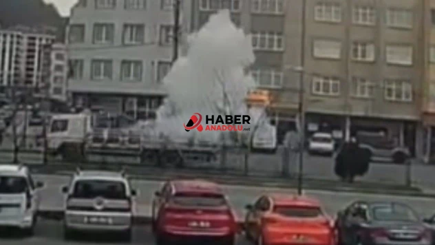 Seyir halindeki tüp kamyonunda patlama