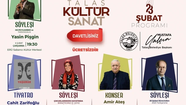 Talas'ta Şubat'ta da dolu dolu kültür sanat