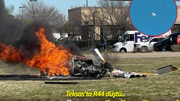 Texas'ta helikopter düştü.