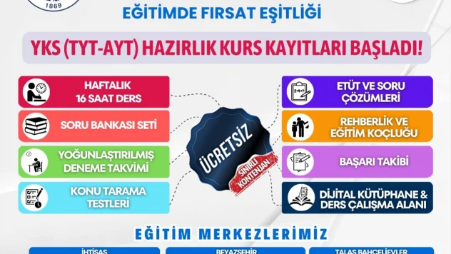 Ücretsiz YKS Kurs Kayıtları Başladı
