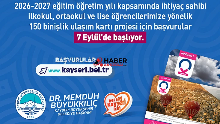 Kayseri’de öğrencilere ulaşım desteği