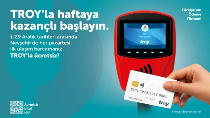 TROY Kartla Toplu Ulaşımda İlk Ödeme Ücretsiz